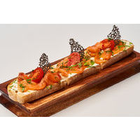 Bruschetta with salted salmon,