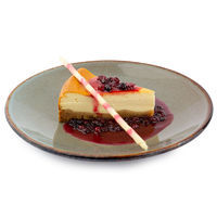 Cheesecake with cranberry sauce
