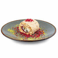 Almond meringue swiss roll