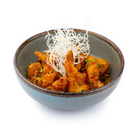 Tiger prawns roasted with chili, onions and garlic