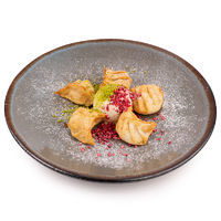 Crispy Gyoza dumplings with bananas,