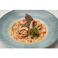 White wine based octopus risotto